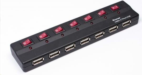 HUB USB PremiumCord 7x USB-A 2.0 (ku2hub7sw)