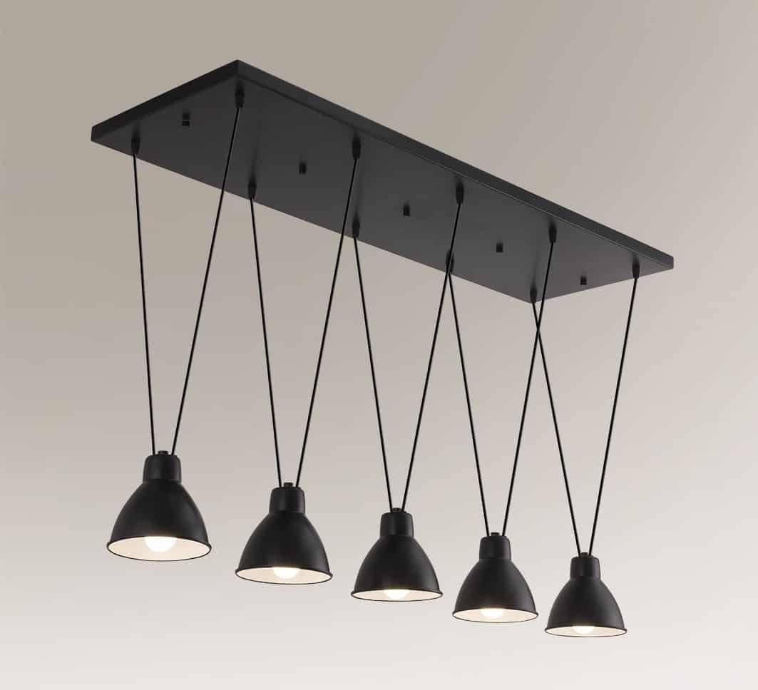 Lampa wisząca Shilo LAMPA wisząca MASAMI 7950 Shilo metalowa OPRAWA loftowy zwis czarny