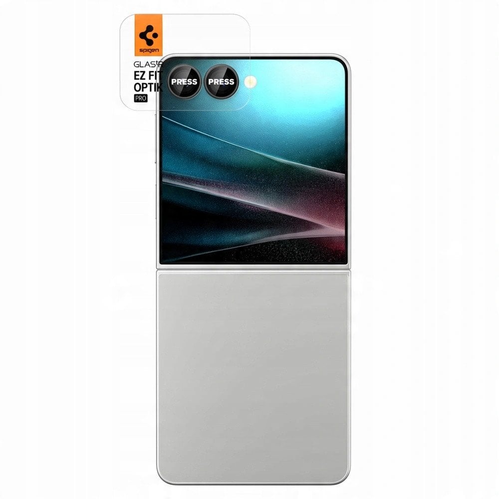 Spigen Optik Pro HD GLAS.TR EZ Fit Camera Protector 2-Pack - Szkło ochronne na obiektyw do Samsung Galaxy Z Flip 7 (Czarny)