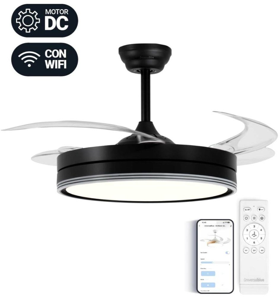 Wentylator sufitowy Universal Blue Czarny