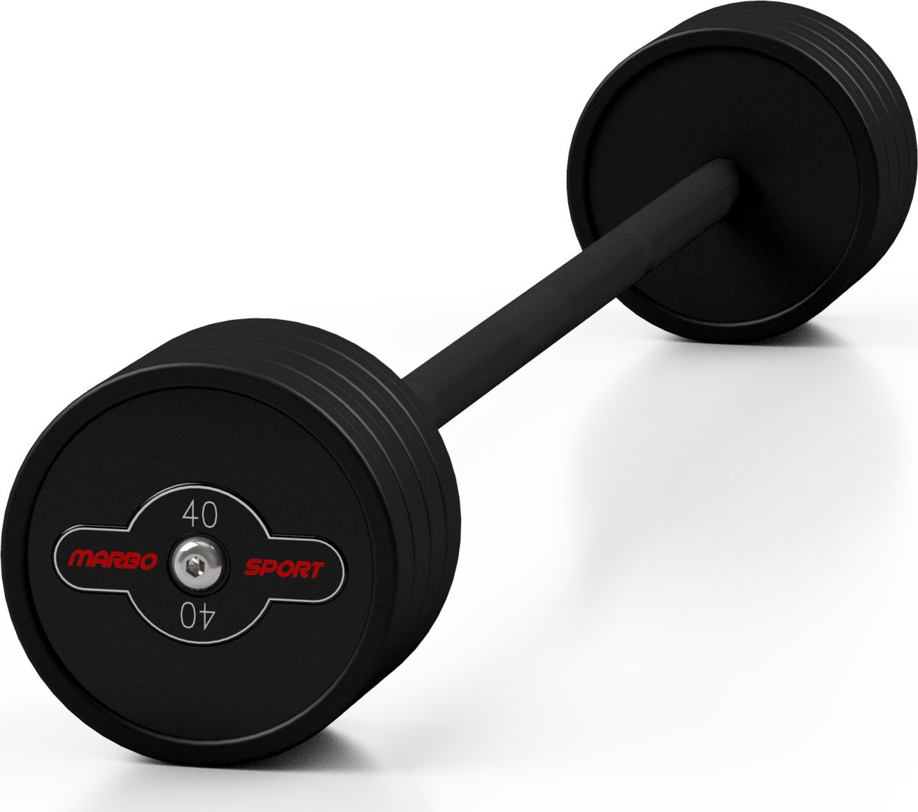 Sztanga gumowana prosta 40 kg czarny mat - Marbo Sport