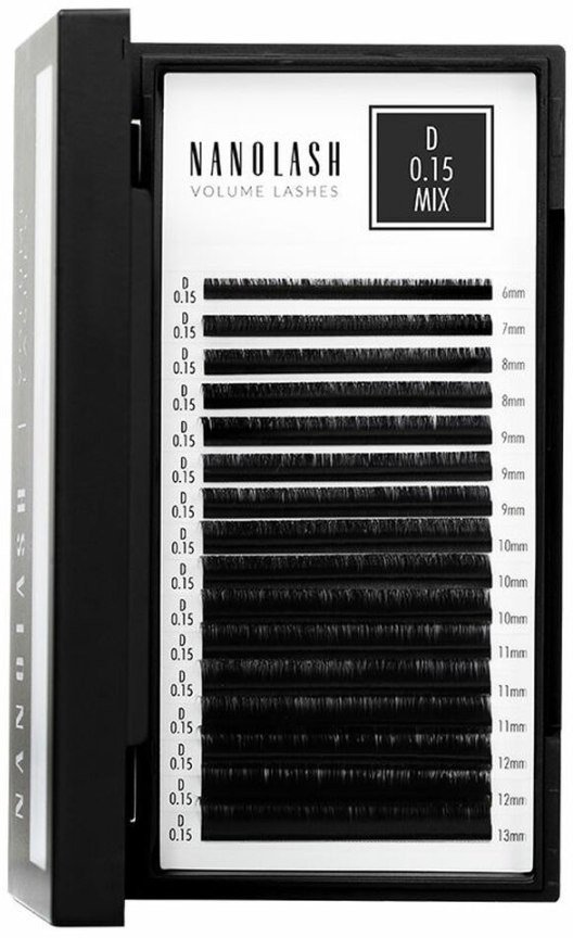 Zestaw sztuczne rzęsy Nanolash VOLUME LASHES Doczepy 6-13 mm