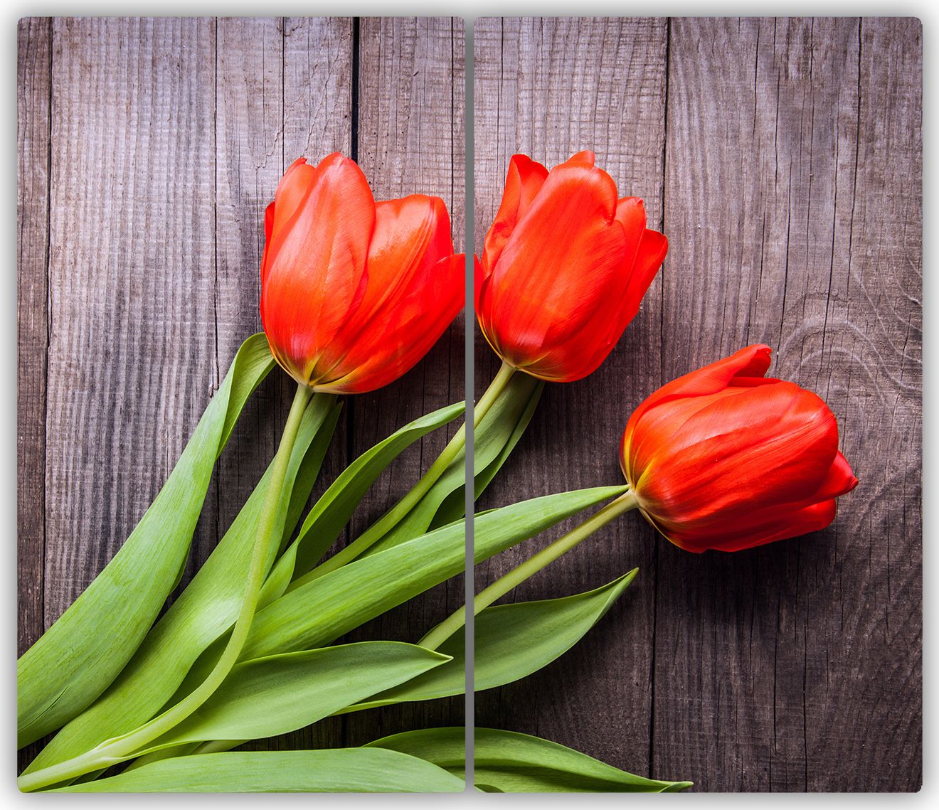 Deska do krojenia Tulup szklana Czerwone tulipany 1 52x30cm 2szt.