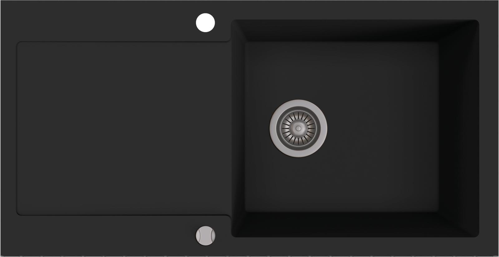 Zlewozmywak Kernau granitowy Kernau KGSH 6097 1B1D Deep Black Bezpieczne zakupy z dostawą do domu