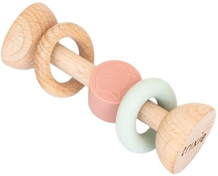 Grzechotka drewniana silikonowa Kot EDUKAMP