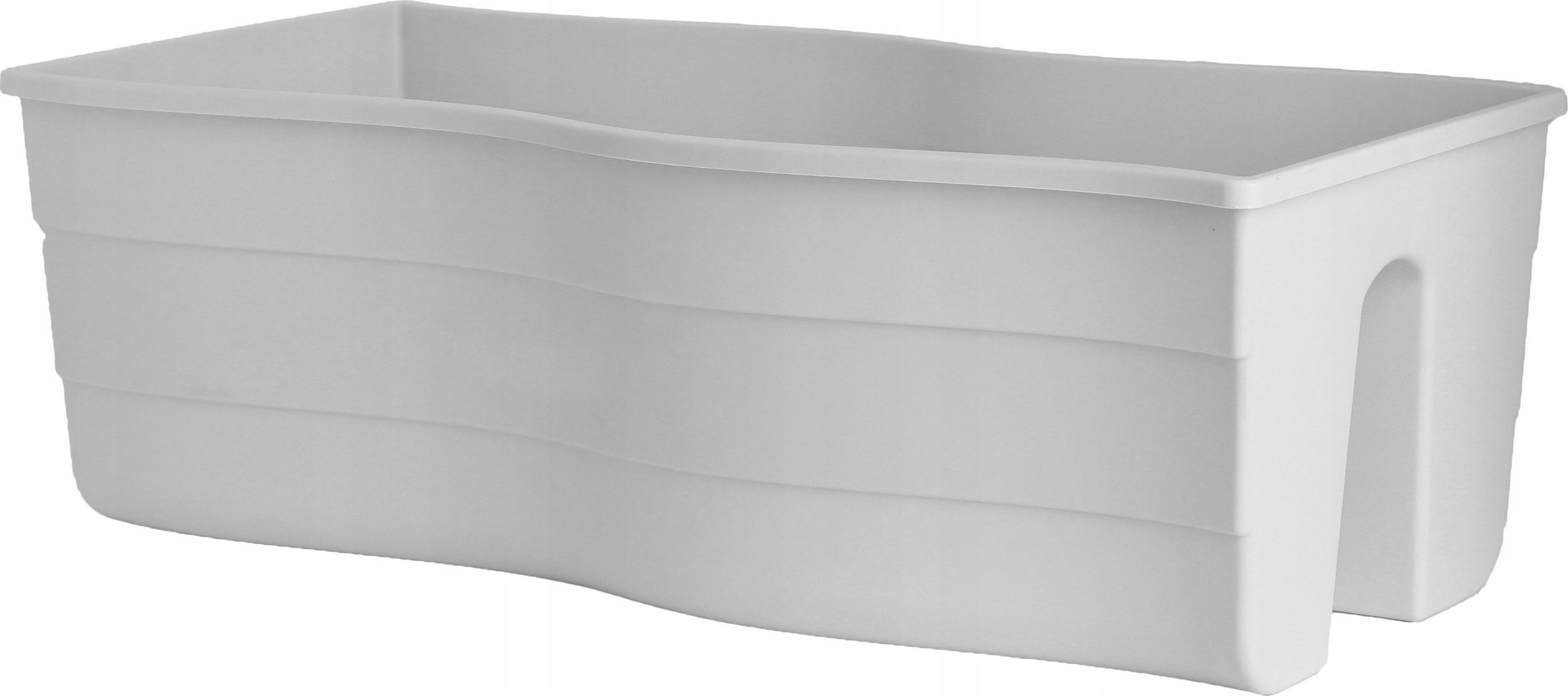 Form-Plastic Doniczka na balustradę, skrzynka balkonowa Wave 2489-011, Kolor Biały, Form-Plastik, Wymiary 58.5x29x20 cm