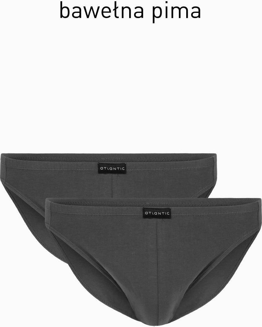 Atlantic 2 X Slipy Męskie Mini Grafitowe Bawełna Pima Bielizna Atlantic Basic XXL