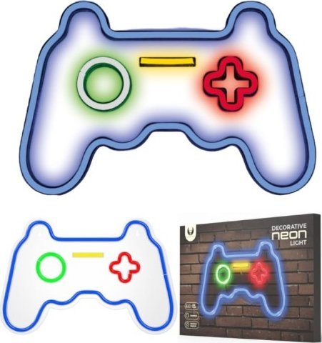 TelForceOne Neon LED napis Gamepad dekoracyjny ścienny 27,5x41x1.6 cm
