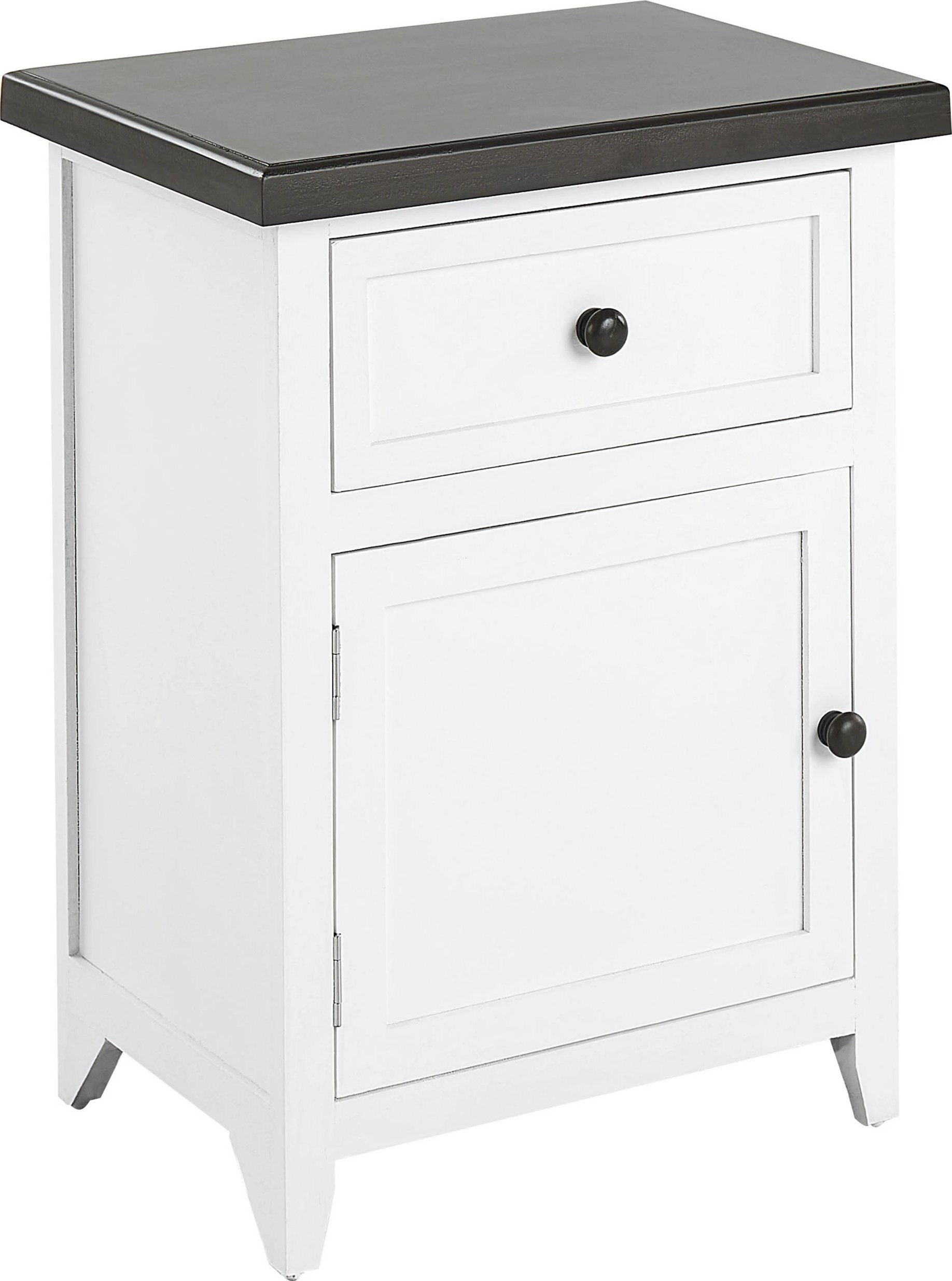 Beliani Szafka nocna 1 szuflada biały z brązowym LAYOLA!