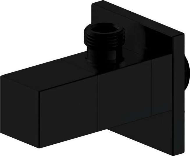 IDMAR Zawór kątowy 1/2"x3/4" z głowicą ceramiczną 1001 czarny mat