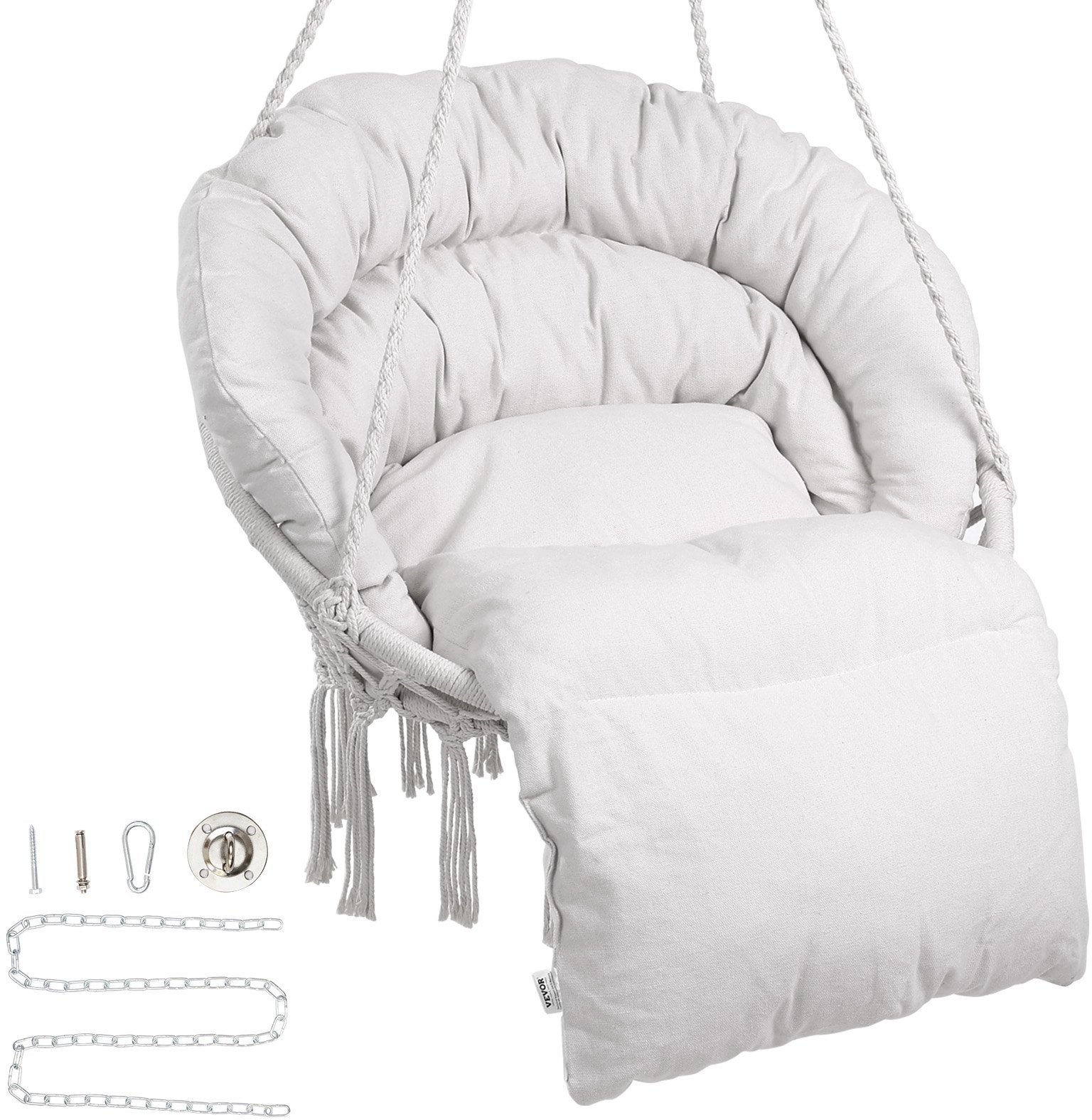 Fotel Wiszący Ogrodowy w stylu Boho do Wnętrz i Ogrodu Udźwig 150 kg