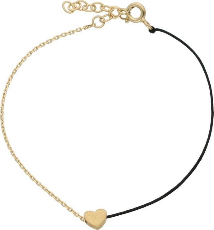 Irbis srebrna pozłacana bransoletka na sznurku serce Uniwersalny