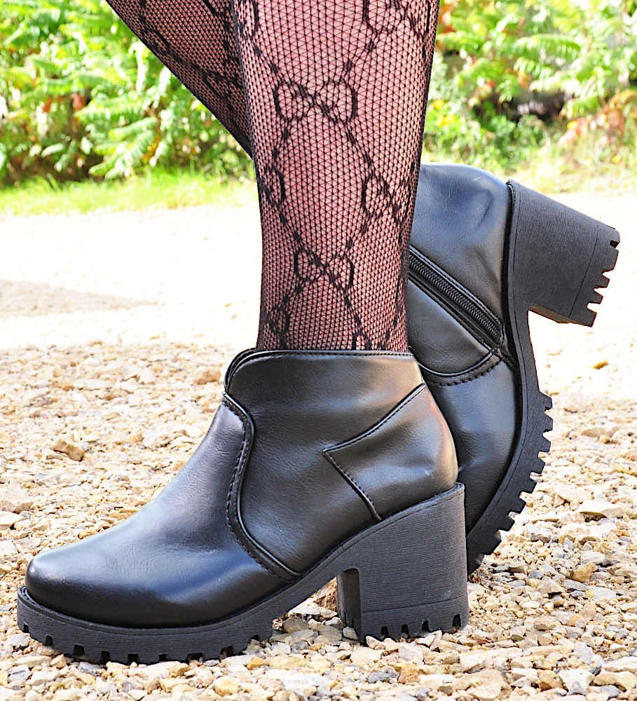 Pantofelek24 Damskie botki na obcasie w kolorze Czarnym /E8-3 12677 S295/ 39