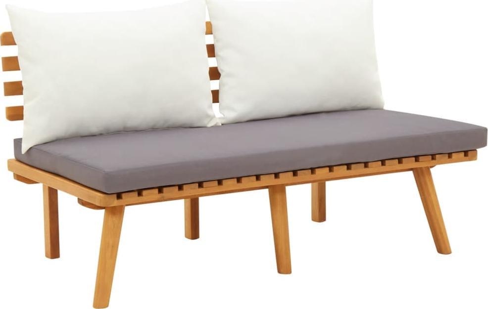 vidaXL Ławka ogrodowa z poduszkami, 115 cm, lite drewno akacjowe