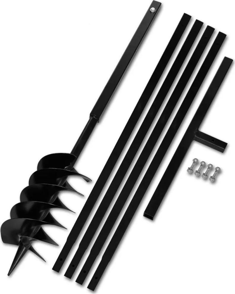 vidaXL Świder glebowy z uchwytem, 150 mm, przedłużany, 5 m, stal