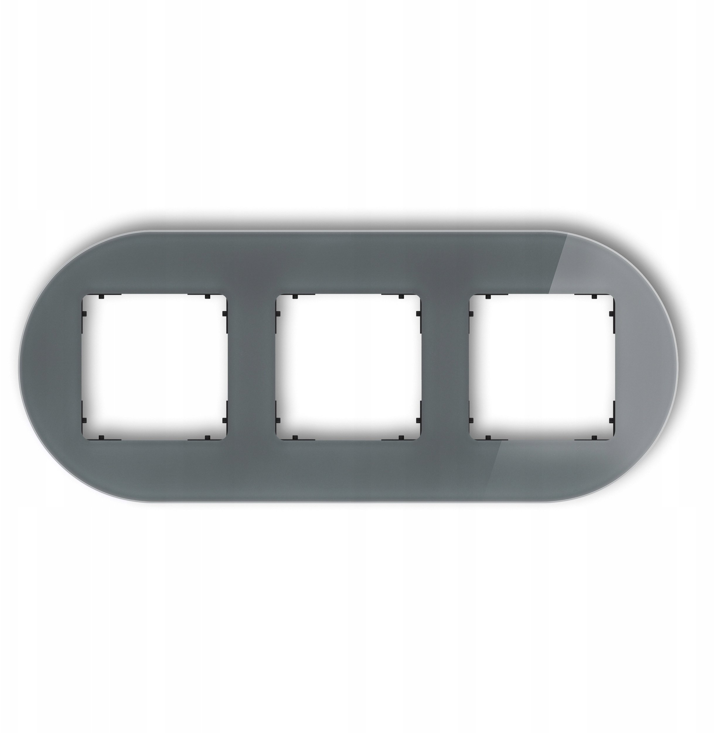 Karlik Ramka uniwersalna potrójna okrągła - efekt szkła (ramka: grafitowa spód: czarny) 28-12-IRSO-3