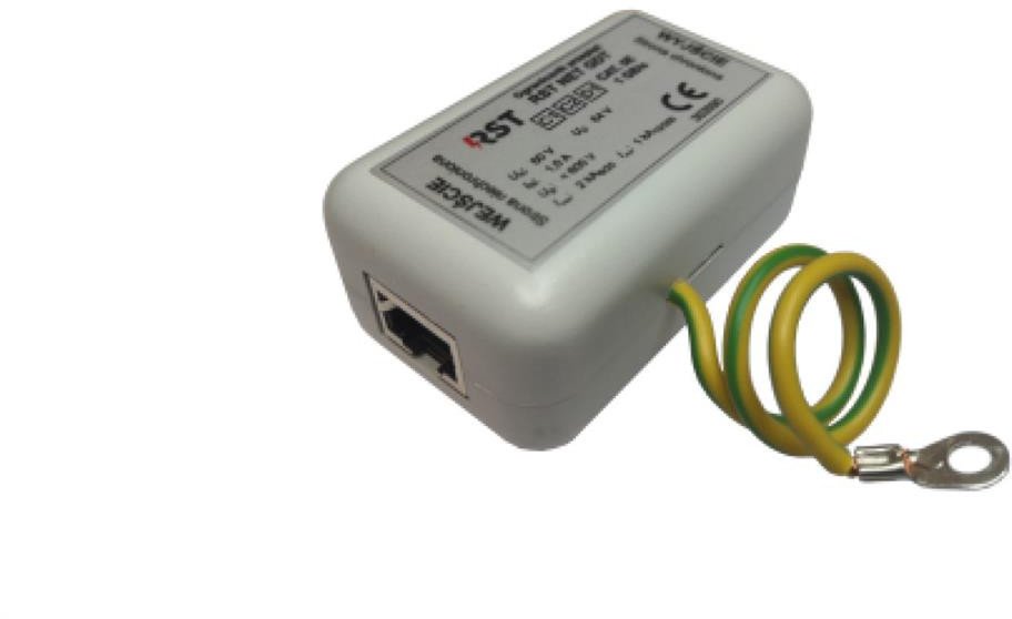Ochronnik przeciwprzepięciowy RST NET GDT TH do sieci LAN i kamer IP, montowany na szynę TH /303 190/