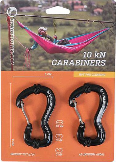 Ticket To The Moon Karabińczyki do montażu hamaków, czarny 10 kN