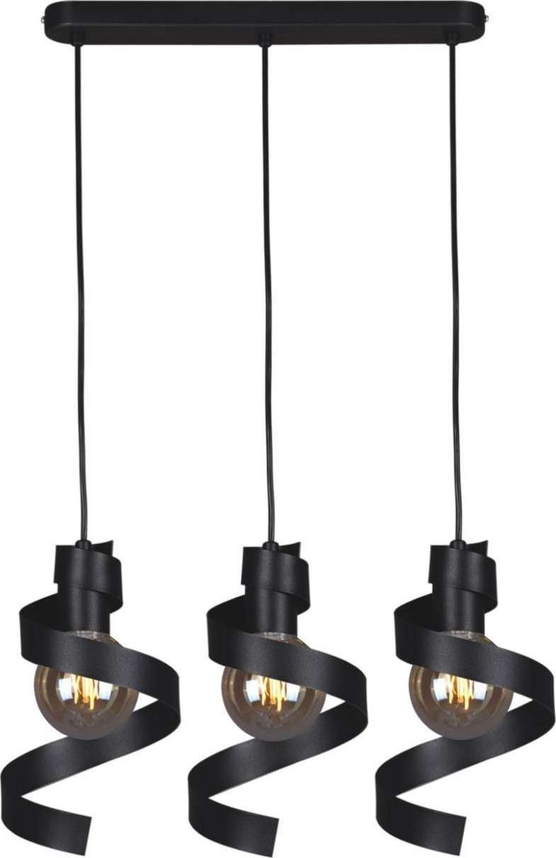 Lampa wisząca Kaja LAMPA wisząca K-4541 Kaja modernistyczna OPRAWA metalowy ZWIS na listwie spirale czarny