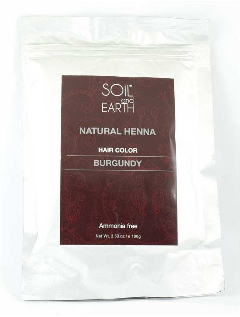 Soil and earth Naturalna Henna Indyjska BURGUND 100g Soil &Earth