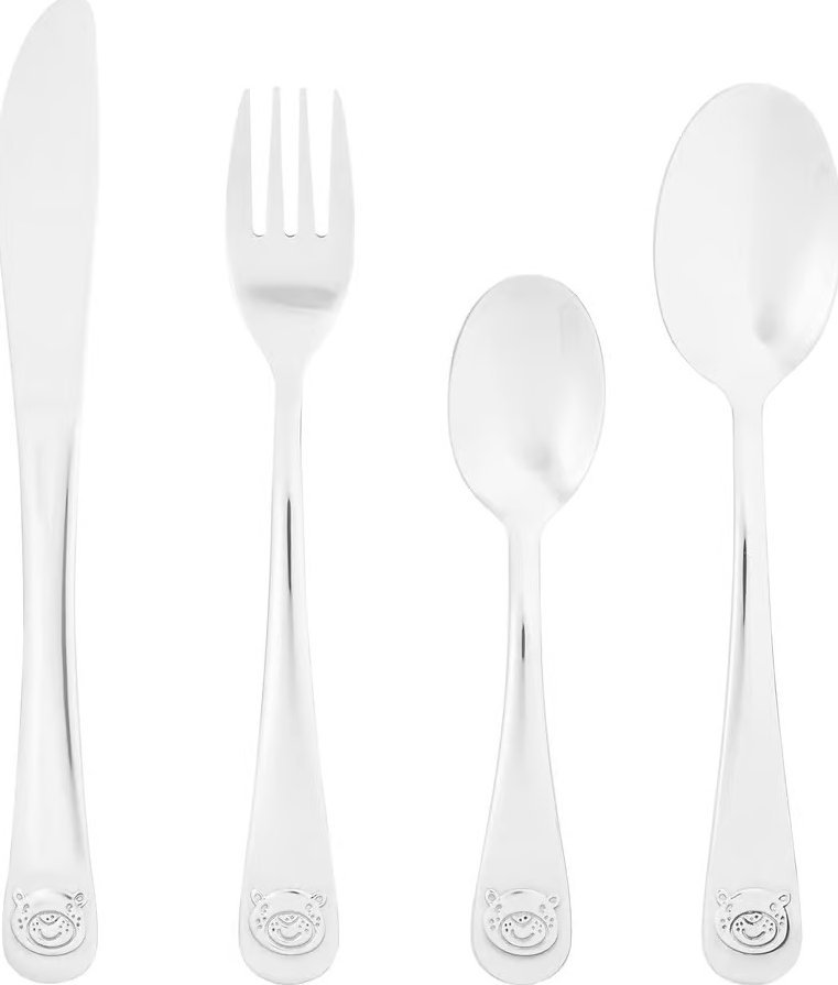 Dajar Komplet sztućców dla dzieci 4 el. Eddie srebrny 43115