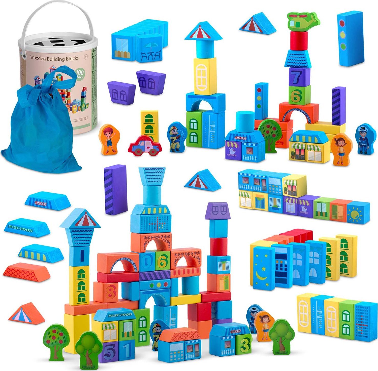 Ricokids Drewniane klocki edukacyjne RK-871 Ricokids