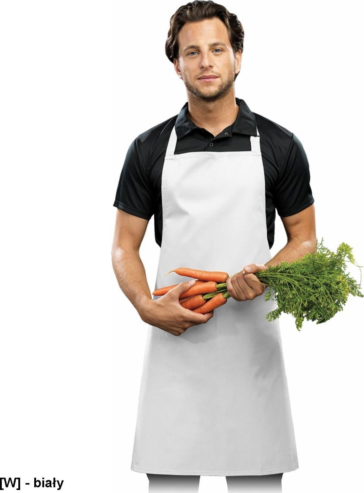 R.E.I.S. FPB-KL - fartuch z regulacą na szyi - biały - 72x86 cm.