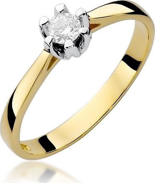 Best Diamonds złoty pierścionek z brylantem 0.12ct 16