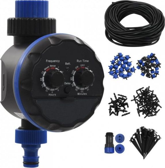 vidaXL 142-elementowy, automatyczny system nawadniania z zegarem