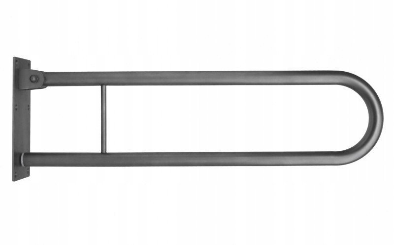 Poręcz uchylna ERGOPLUS o długość 80cm, ze stali nierdzewnej kwasoodpornej, wykończenie powierzchni : satyna