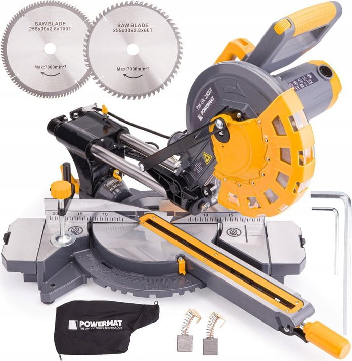 Powermat Piła ukośna pilarka ukośnica do drewna laser 2400W Powermat PM-UK-2400M
