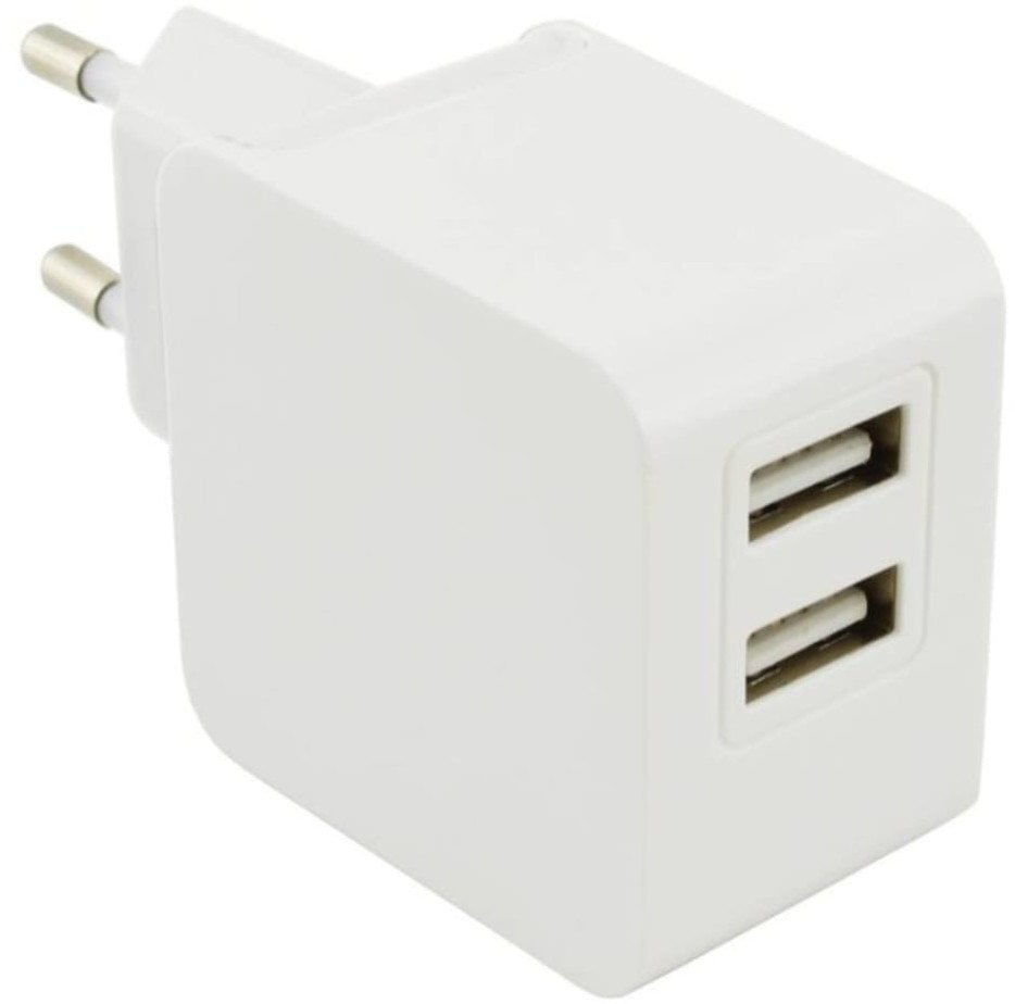 Wave wall charger 2 x USB, 17W, white
