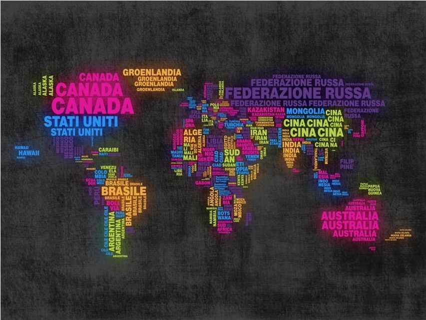 DecoNest Fototapeta - mapa, po włosku - kolory - 350X270