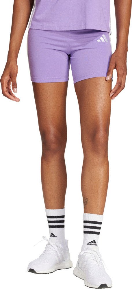 Spodenki damskie adidas Essentials 3-Stripes High Waisted Biker fioletowe JD0914 M
