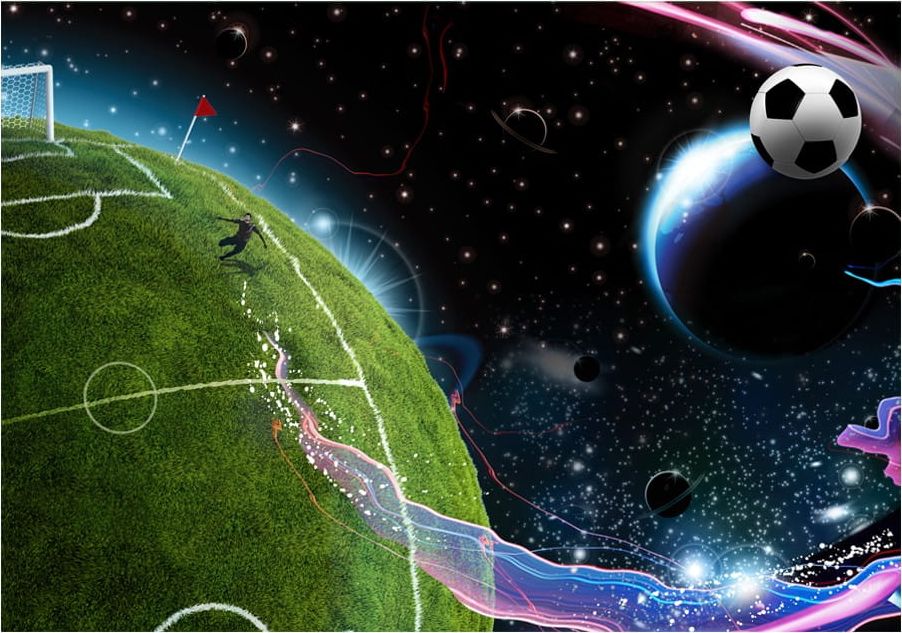 DecoNest Fototapeta - Kosmiczny mecz - 100X70