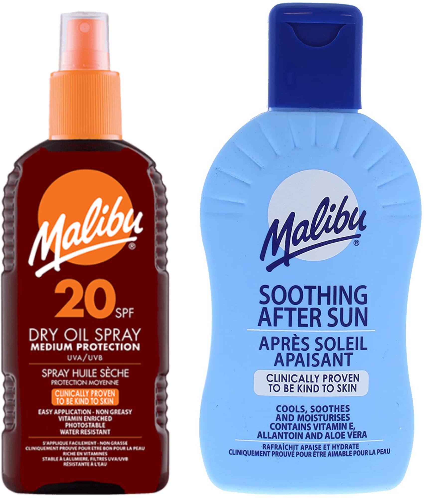 Malibu SPF20 Olejek Brązujący 200ml + Balsam Po Opalaniu 200ml