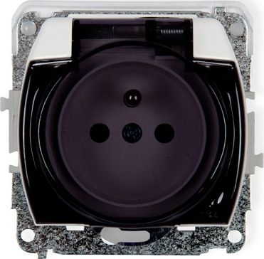 Karlik TREND Gniazdo bryzgoszczelne z/u (klapka dymna) biały GPB-1zd