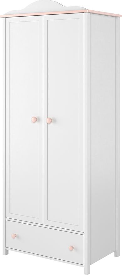 Selsey SELSEY Szafa dwudrzwiowa do pokoju dziecięcego Jolsh z szufladą i drążkiem