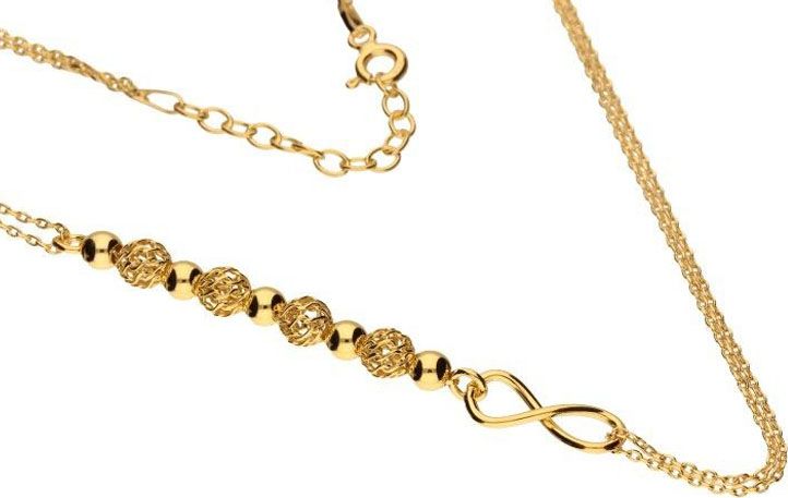 Lovrin Srebrny złocony naszyjnik 925 nieskończoność oliwki 3,51g