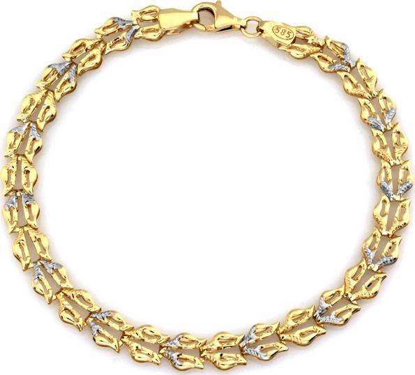 Lovrin Złota bransoletka 585 elegancka z białym złotem 3,02 g
