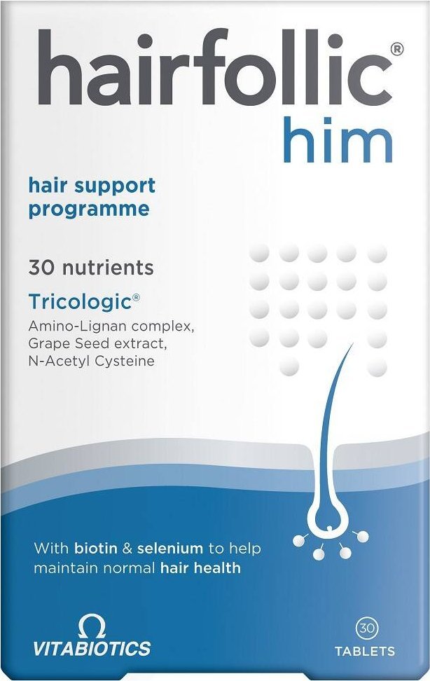 Alkotest VITABIOTICS_Hairfollic Him suplement diety wspierający zdrowe włosy 30 tabletek