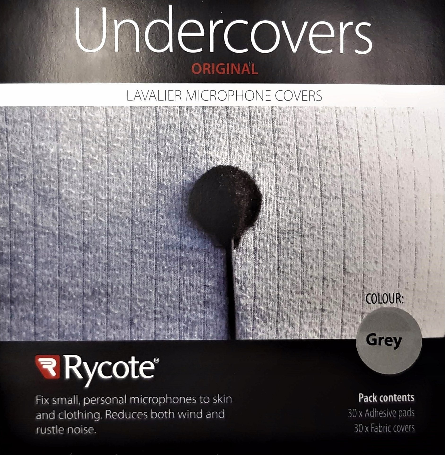 Rycote Rycote Undercovers, Grey - 30 pieces+30 Stickies