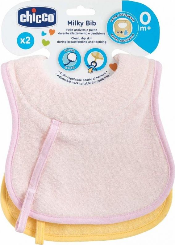 Chicco Śliniaczek 0M+ różowy 2 szt.