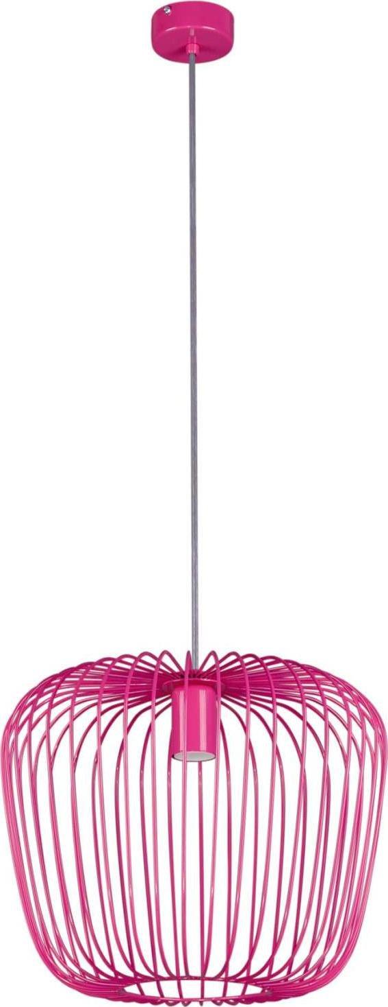 Kaja LAMPA wisząca K-4104 Kaja metalowa OPRAWA druciany ZWIS dziecięcy klatka industrialna różowa