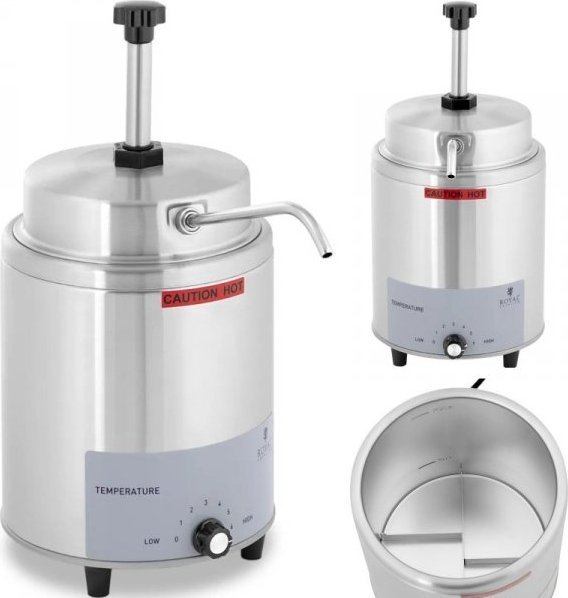 Royal Catering Podgrzewacz do sosów elektryczny z dyspenserem pompką 3.3 l 550 W