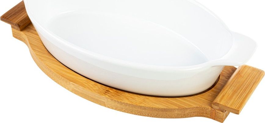 Florina Naczynie ceramiczne na podstawie bambusowej Florina Modeno owalne 28,5 cm