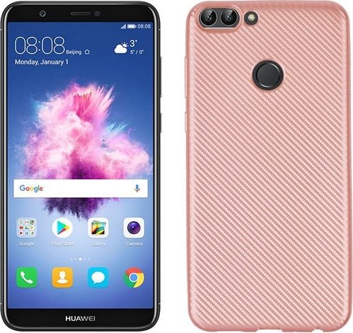 Etui Carbon Fiber Huawei Honor 7S różowo -złoty/rose gold