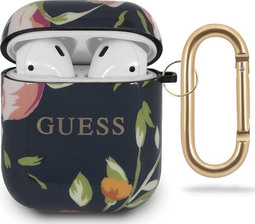 Guess Etui ochronne GUACA2TPUBKFL03 Flower Collection N3 do AirPods 1 czarne