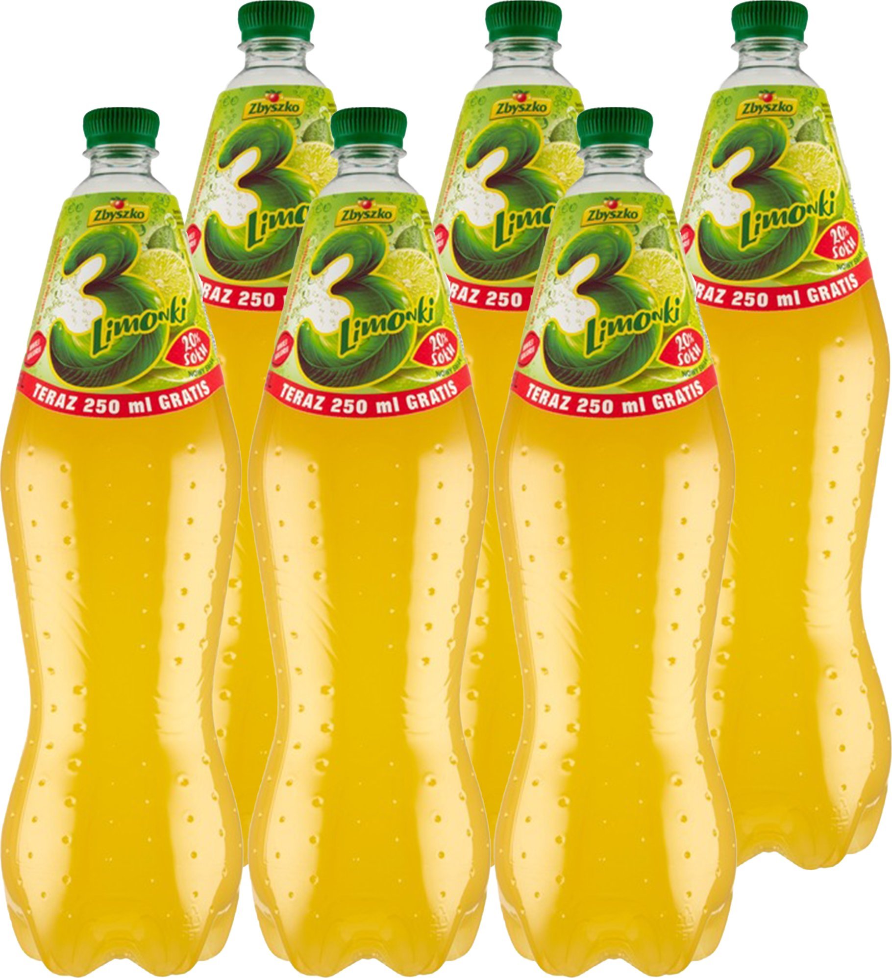 ZBYSZKO Zbyszko 3 Limonki Napój gazowany 1,75 l x 6 sztuk