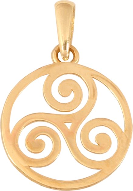 Lovrin Złota przywieszka 585 w formie wiatraczka otoczonego okrągłą ramką